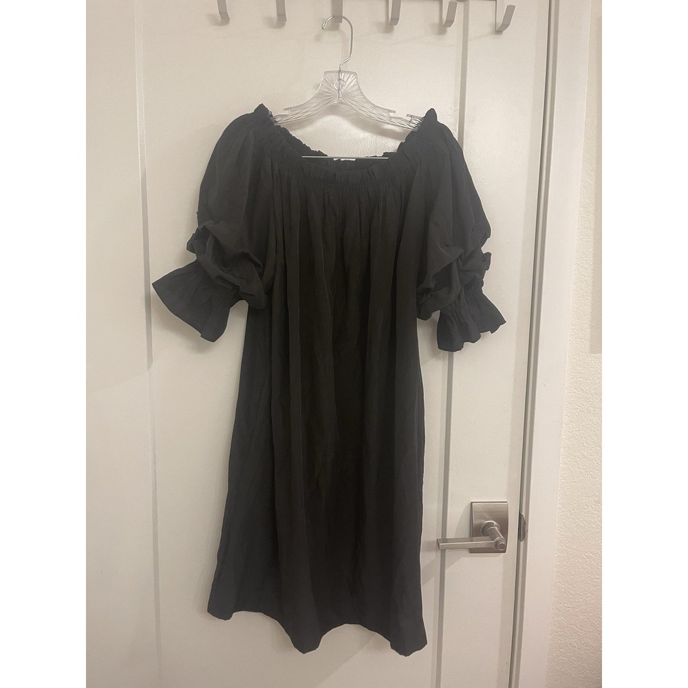 Mersea Truffle Midi Black Dress Holiday Cottagecore Preppy Whimseygoth Medium